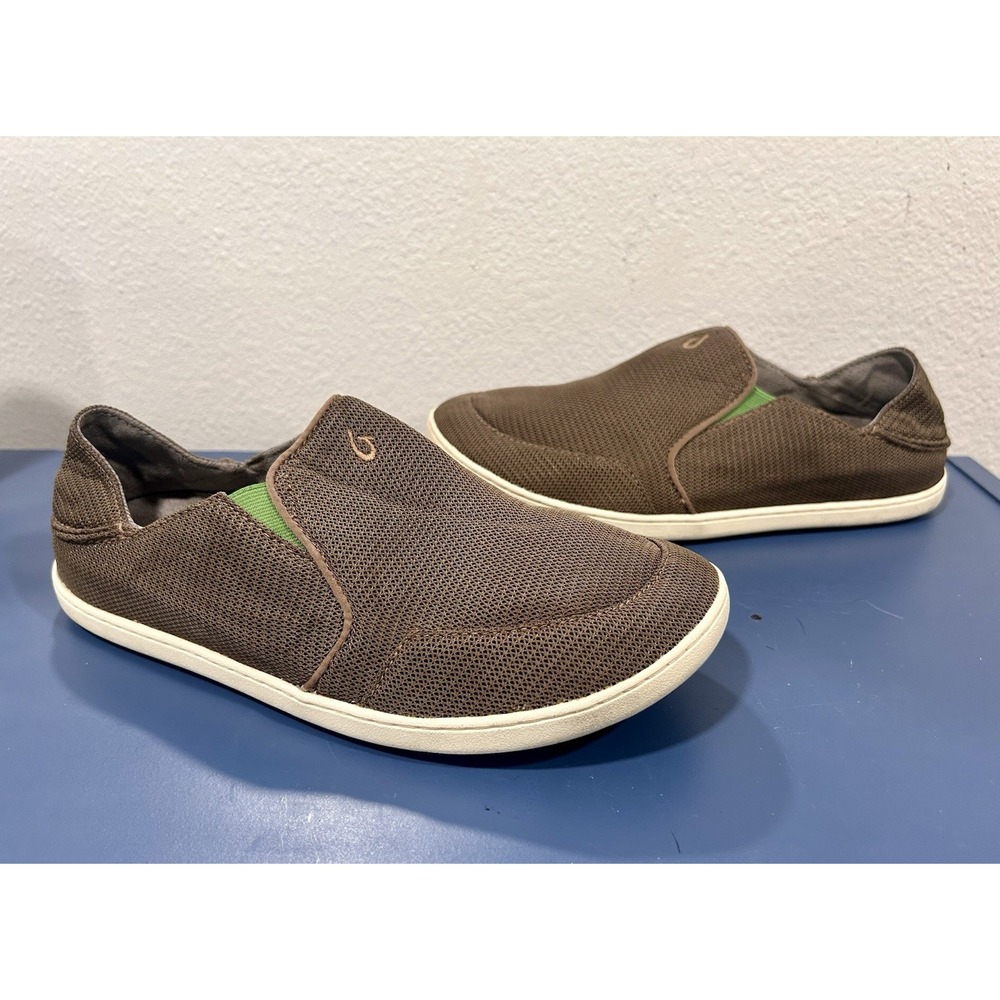 Olukai Nohea Mesh Shoes Mens 9.5 Mustang/Lime Peel EUC